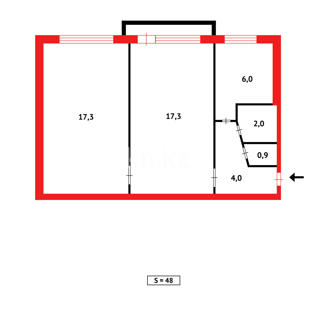 Продажа 2-комнатной квартиры, 51 м² в Караганде - фото 13