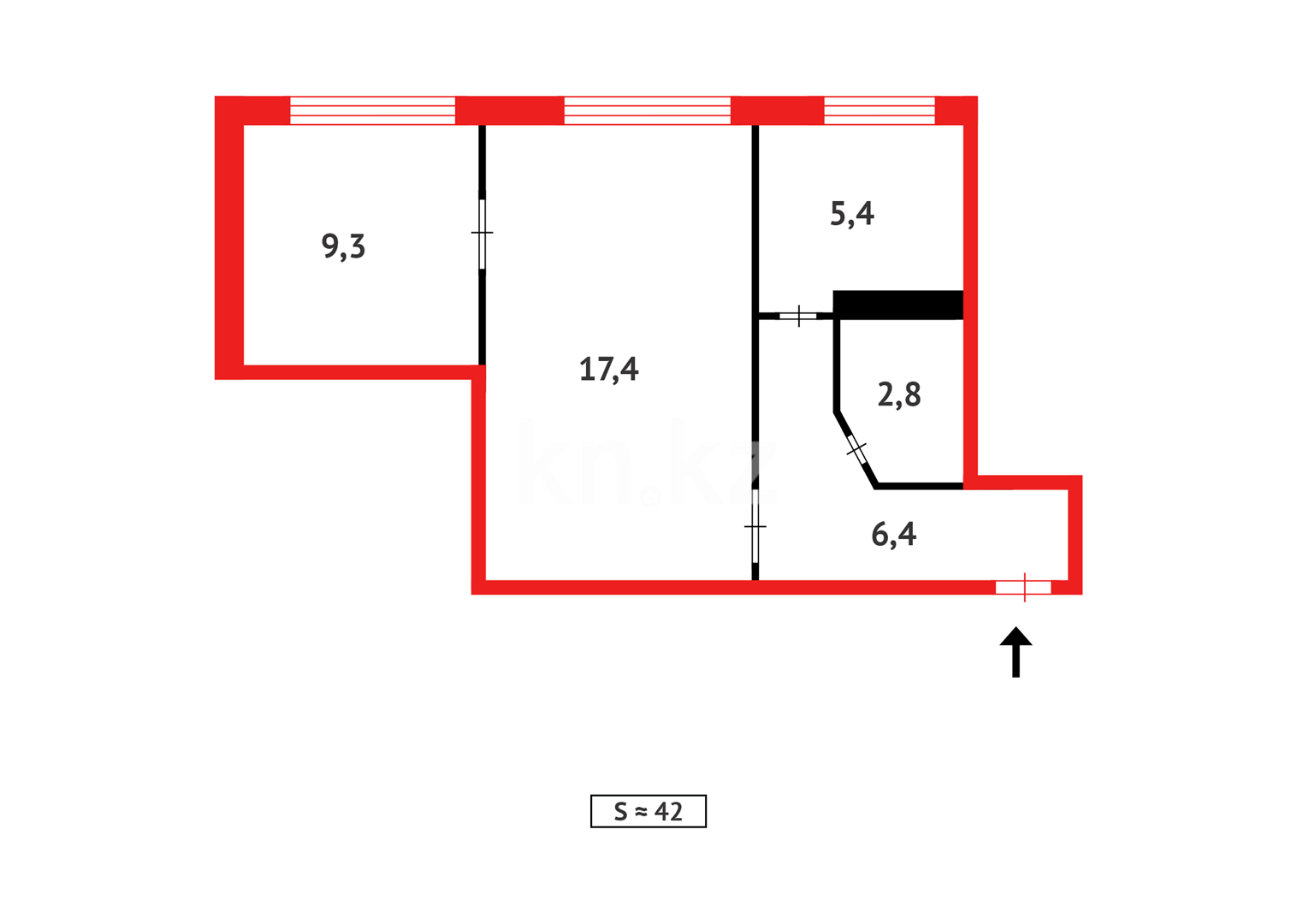 Продажа 2-комнатной квартиры, 41 м² в Темиртау - фото 10