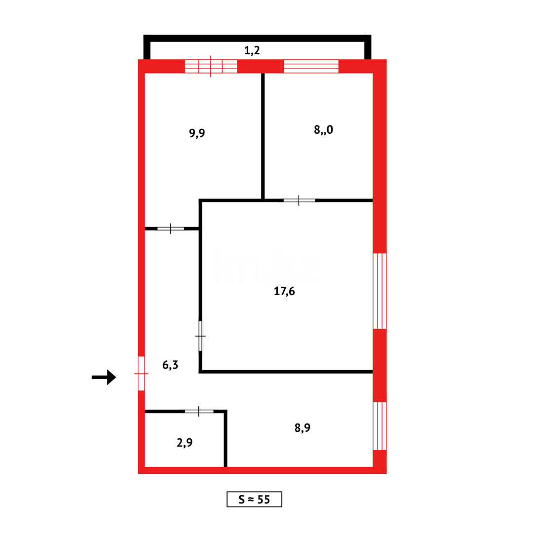 Продажа 3-комнатной квартиры, 54 м² в Темиртау - фото 16