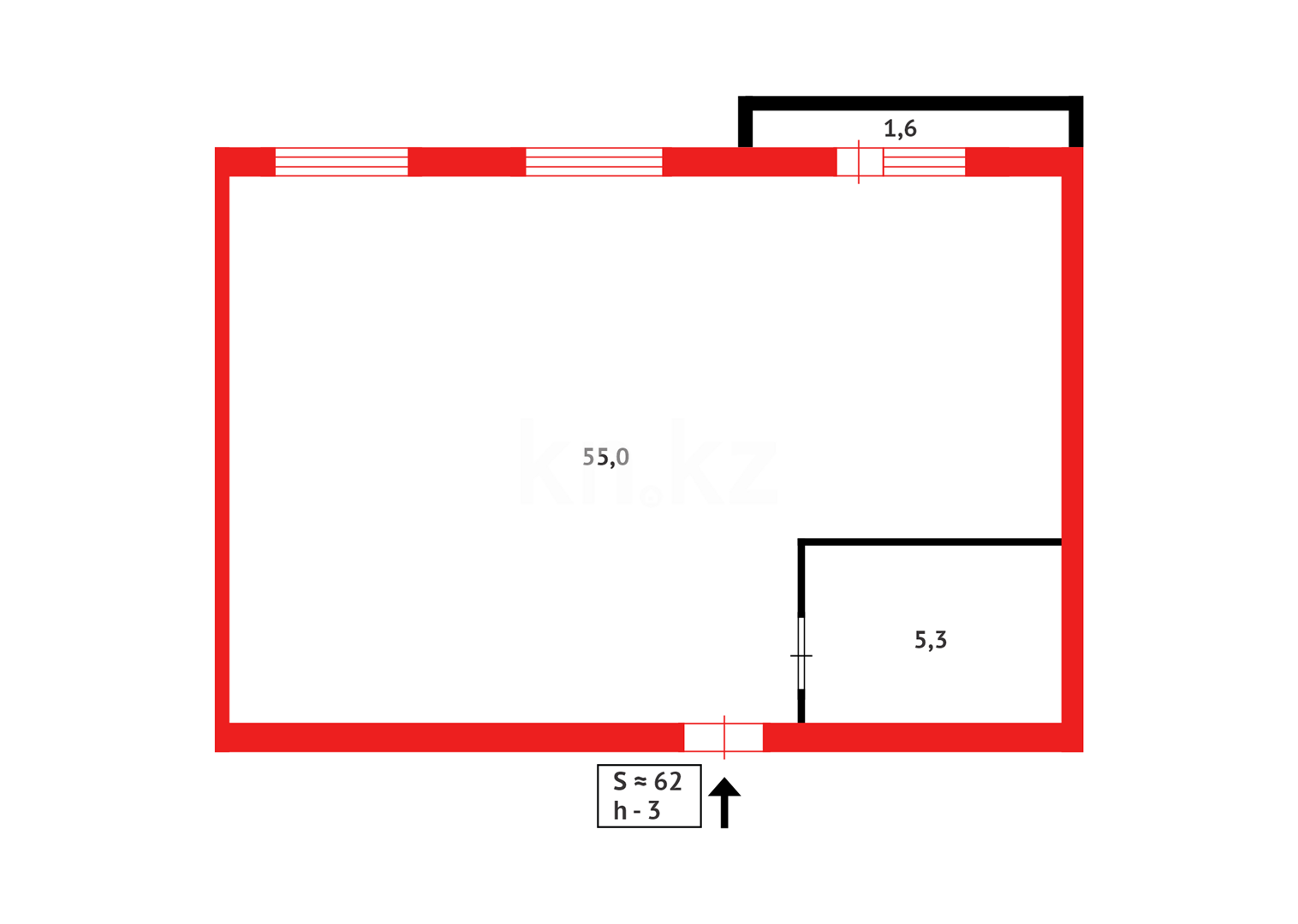 Продажа 3-комнатной квартиры, 61 м² в Караганде - фото 12