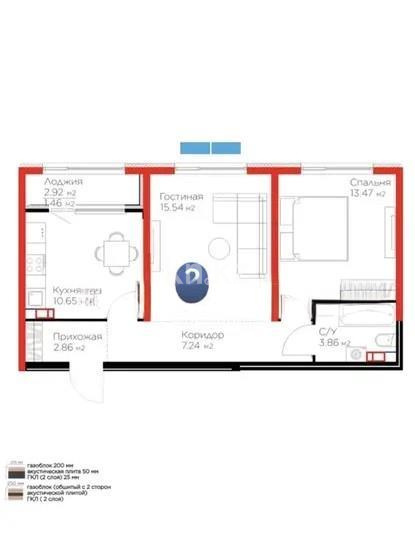 Продажа 2-комнатной квартиры, 55.08 м² в Алматы