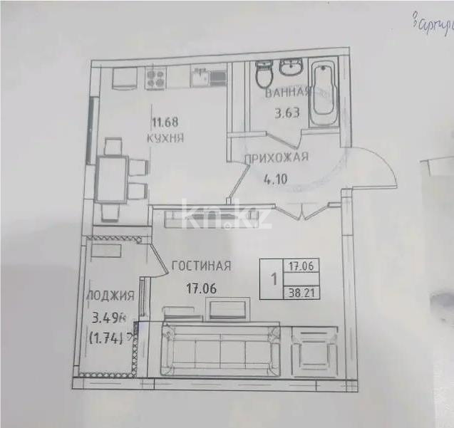 Продажа 1-комнатной квартиры, 38.2 м² в Астане - фото 5