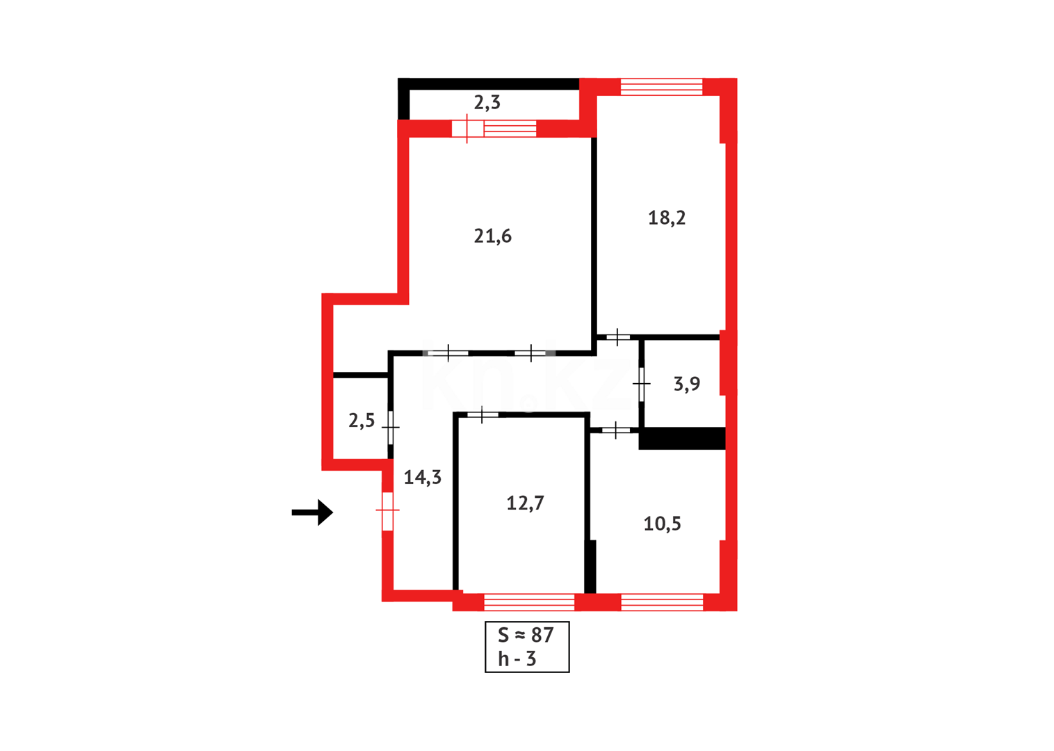 Продажа 3-комнатной квартиры, 87 м² в Астане - фото 16