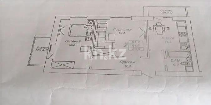 Продажа 2-комнатной квартиры, 67.1 м², ул. Бокейхана, дом  13 стр в Астане