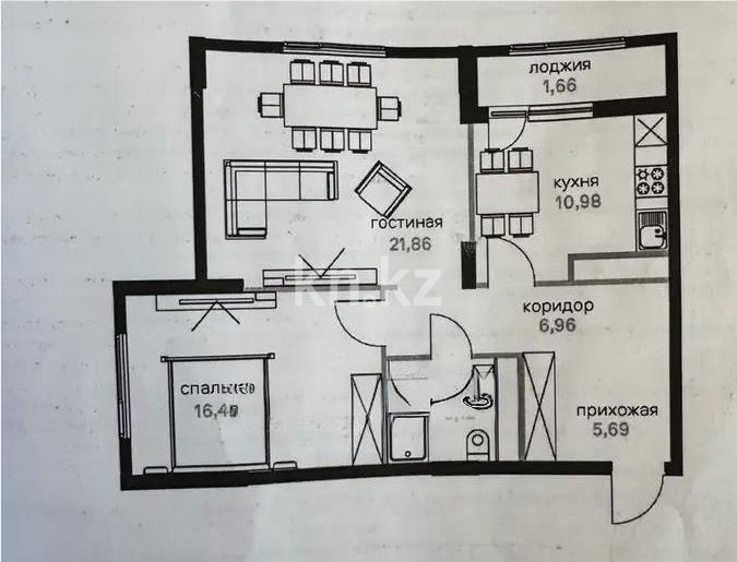 Продажа 2-комнатной квартиры, 68.1 м² в Астане - фото 6