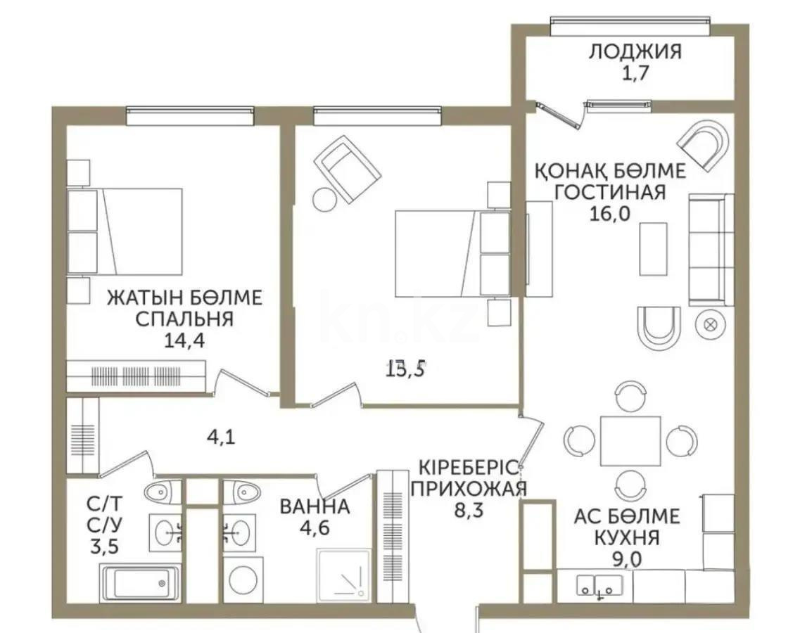 Продажа 3-комнатной квартиры, 78 м², ул. Розыбакиева, дом  197/2 в Алматы - фото 3