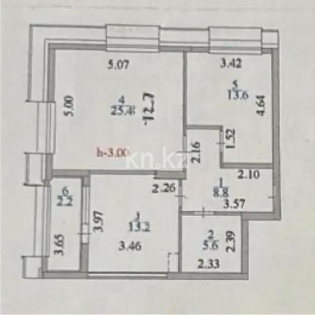 Продажа 2-комнатной квартиры, 68.8 м² в Астане