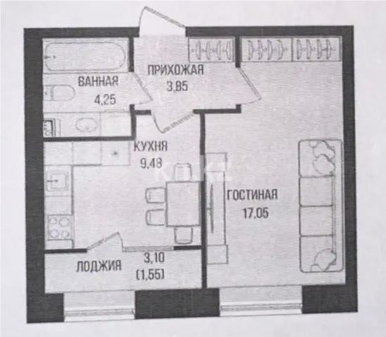 Продажа 1-комнатной квартиры, 36.5 м², ул. Серкебаева, дом  49 в Астане