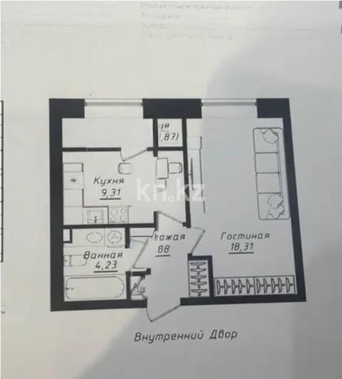 Продажа 1-комнатной квартиры, 38.6 м² в Астане