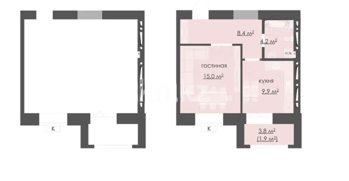 Продажа 1-комнатной квартиры, 41 м², 067 учетный квартал, дом  участок 502 в Караганде