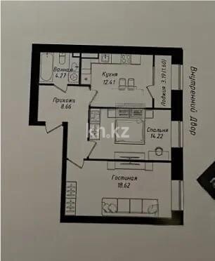 Продажа 2-комнатной квартиры, 59.78 м² в Астане