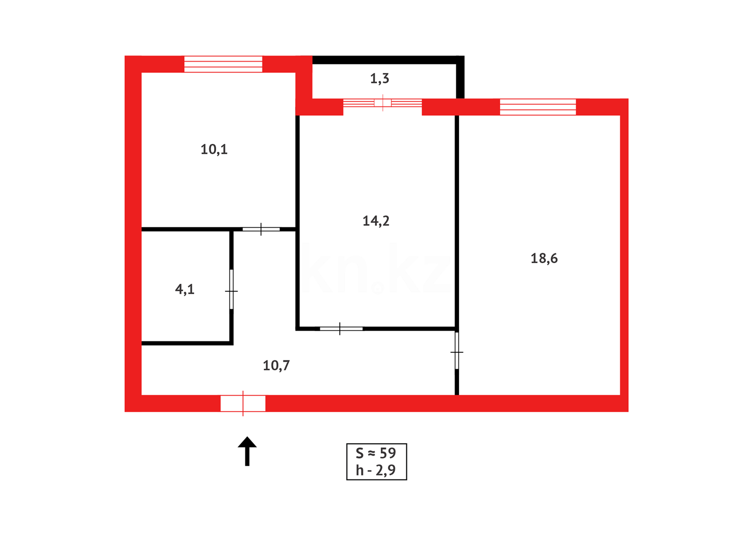 Продажа 2-комнатной квартиры, 59 м² в Караганде - фото 18