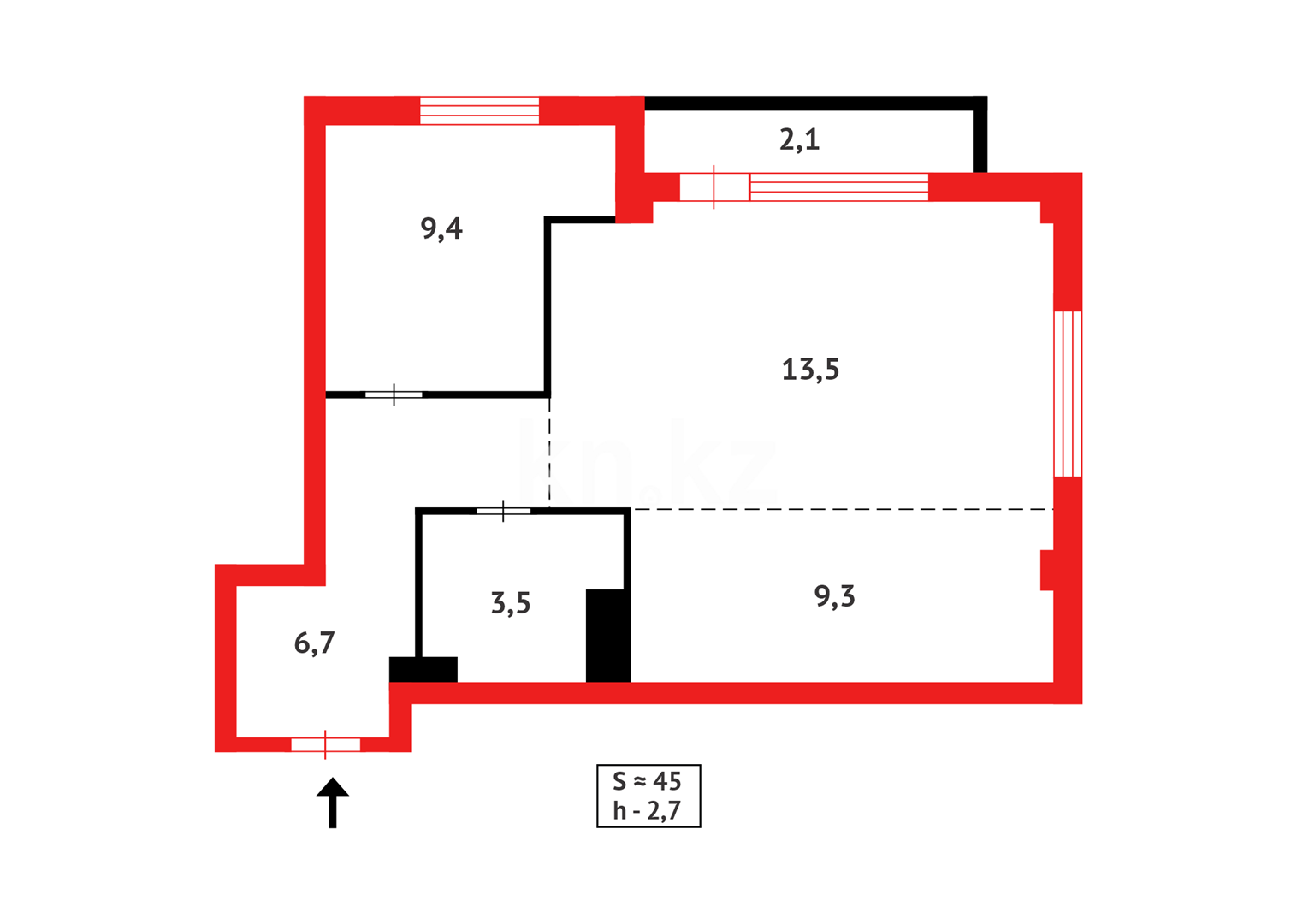 Продажа 2-комнатной квартиры, 45 м² в Астане - фото 9