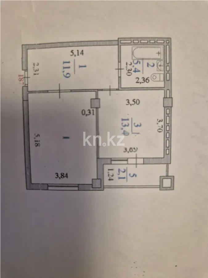 Продажа 1-комнатной квартиры, 52.4 м² в Астане