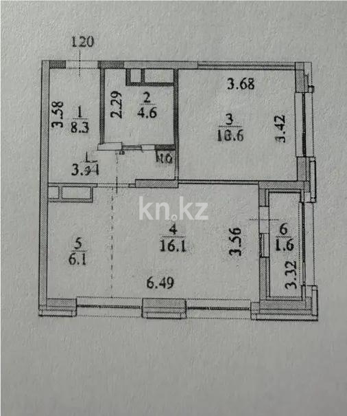 Продажа 2-комнатной квартиры, 49.4 м² в Астане - фото 2
