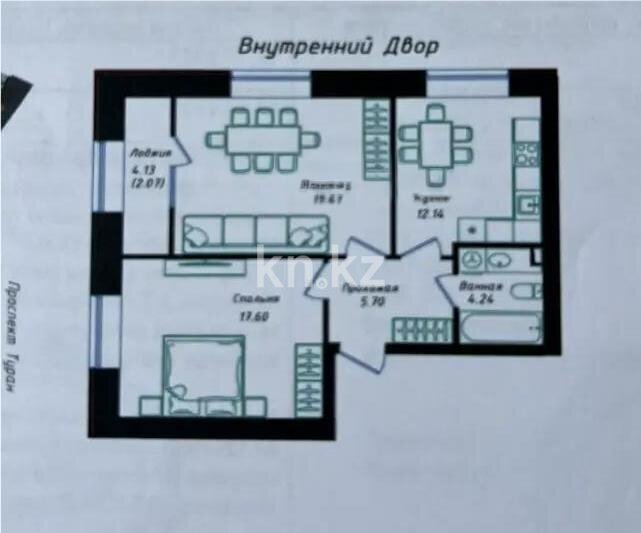 Продажа 2-комнатной квартиры, 62 м² в Астане - фото 4