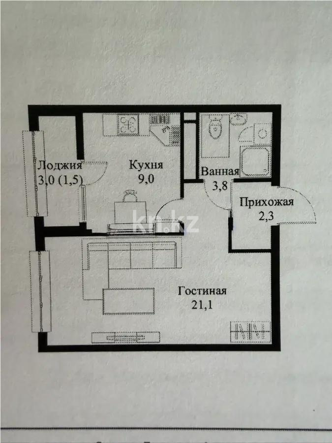 Продажа 1-комнатной квартиры, 35.4 м² в Алматы