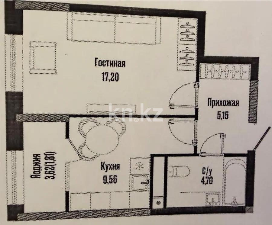 Продажа 1-комнатной квартиры, 38.8 м² в Астане - фото 3