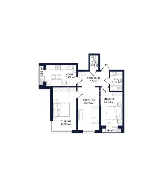 Продажа 3-комнатной квартиры, 71.83 м², Алатауская тр., дом  236 - ул. Кошкарбаева в Алматы