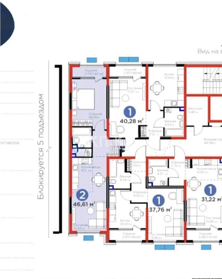 Продажа 2-комнатной квартиры, 47 м² в Алматы