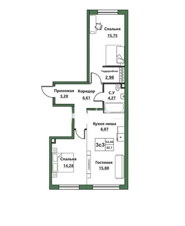 Продажа 3-комнатной квартиры, 78.5 м² в Алматы
