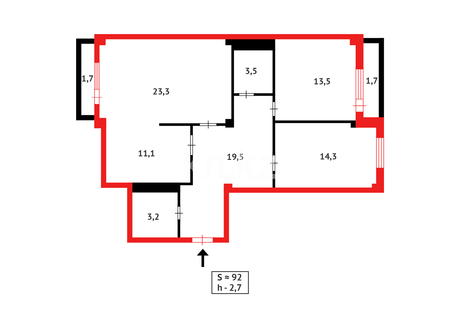 Продажа 3-комнатной квартиры, 91.8 м² в Астане - фото 12