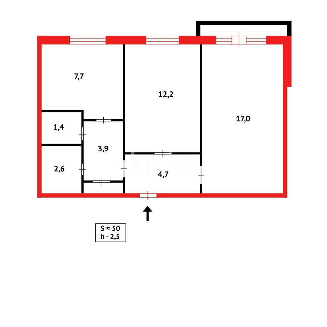 Продажа 2-комнатной квартиры, 49 м² в Темиртау - фото 13