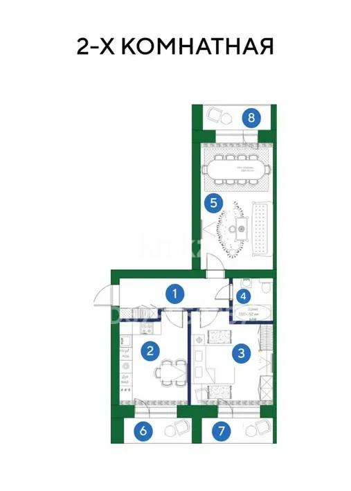 Продажа 2-комнатной квартиры, 67 м², ул. Муканова, дом  41/23 в Караганде - фото 17