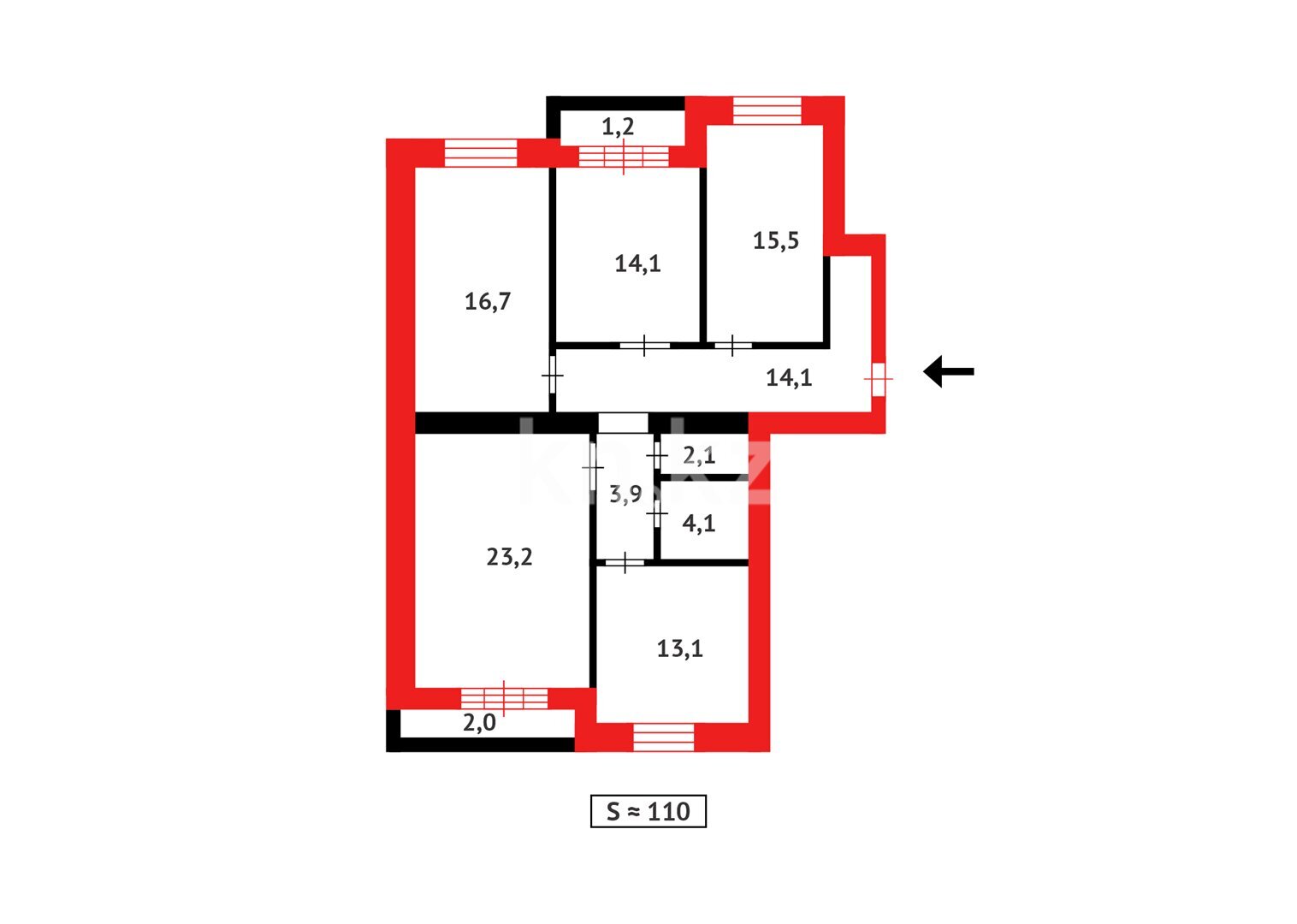 Продажа 4-комнатной квартиры, 110 м² в Караганде - фото 24