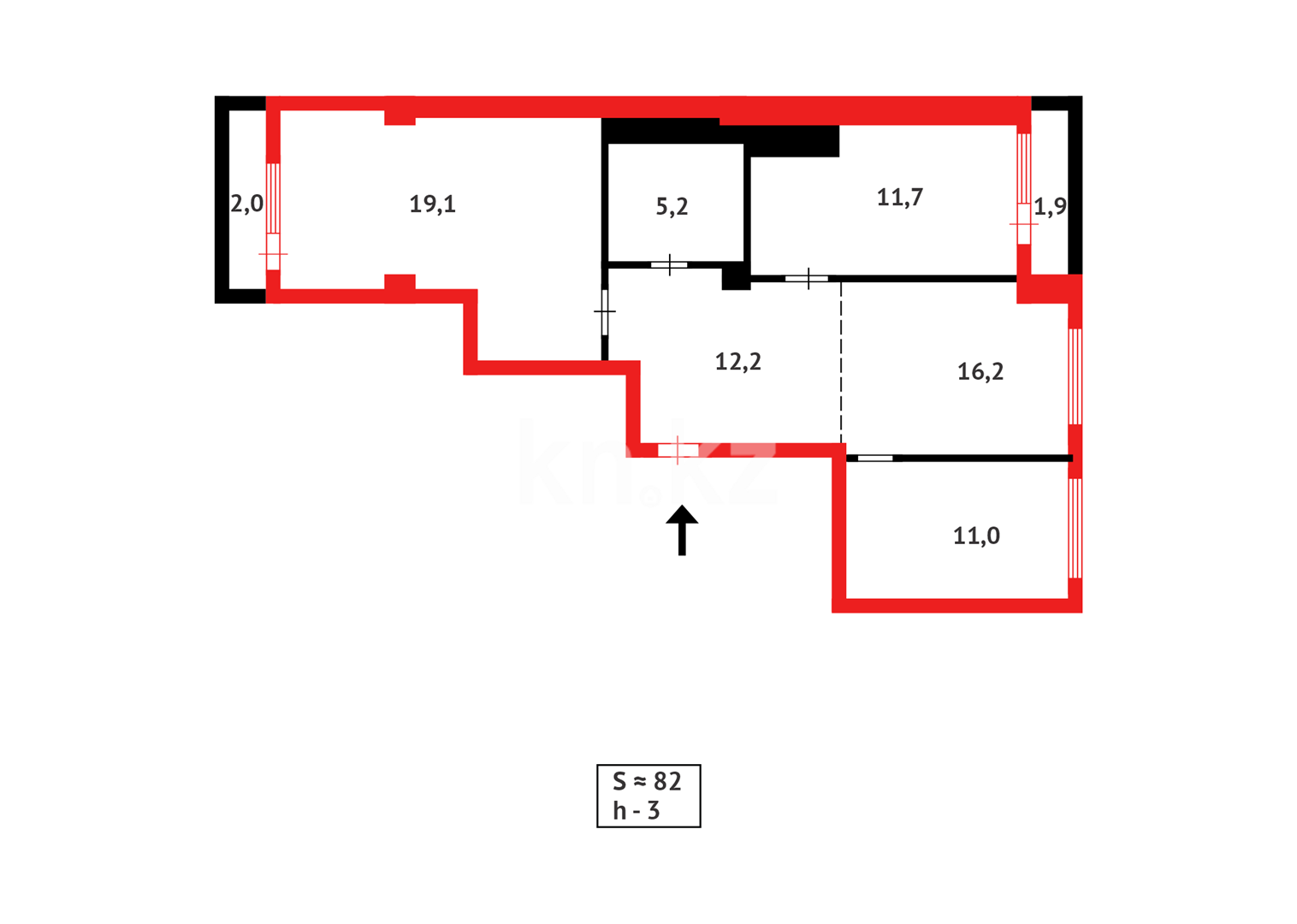 Продажа 3-комнатной квартиры, 81 м² в Караганде - фото 14