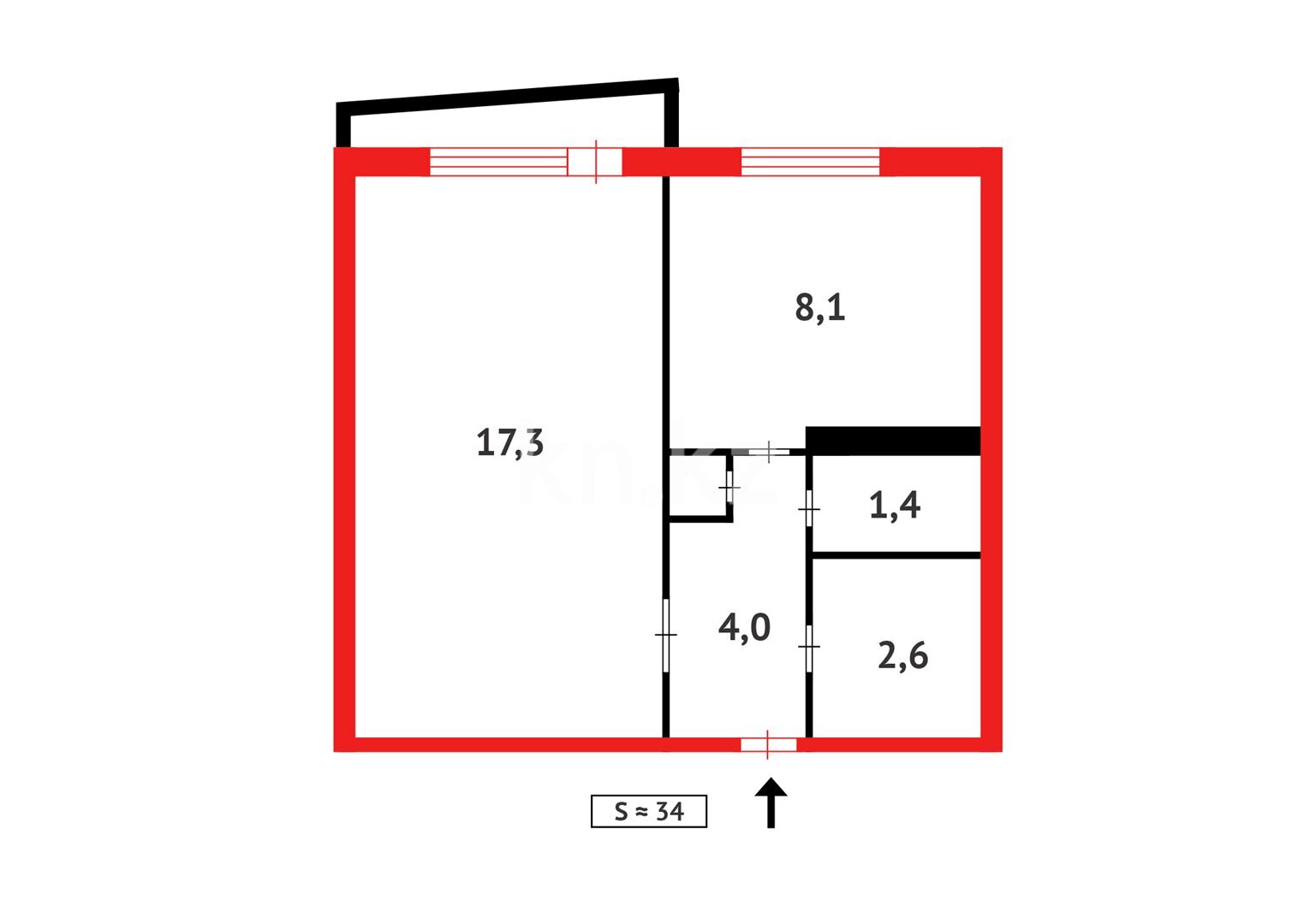 Продажа 1-комнатной квартиры, 33 м² в Темиртау - фото 6