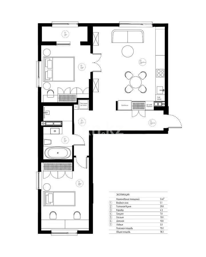 Продажа 3-комнатной квартиры, 78 м², ул. Тараз, дом  8/1 стр в Алматы - фото 3