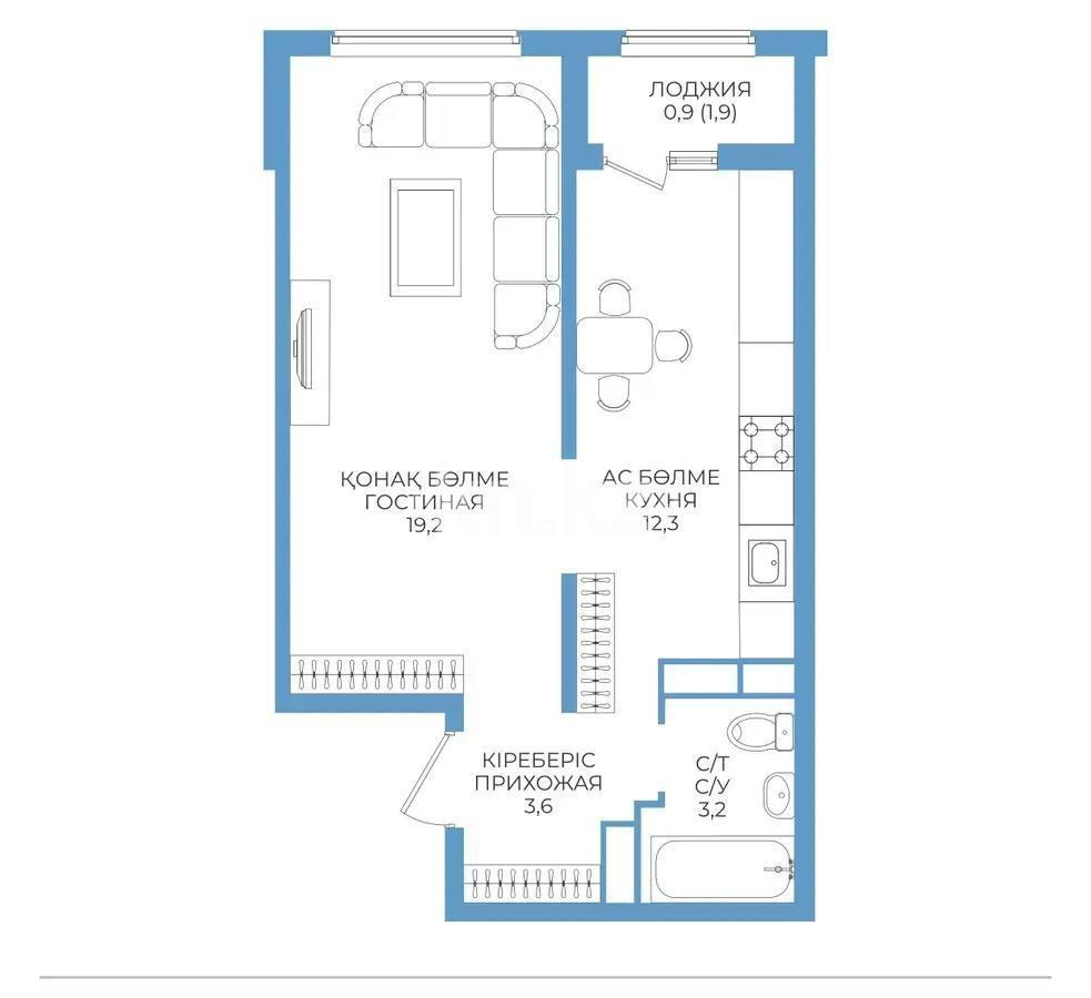 Продажа 1-комнатной квартиры, 39.2 м², пр. Райымбека, дом  590/15 в Алматы