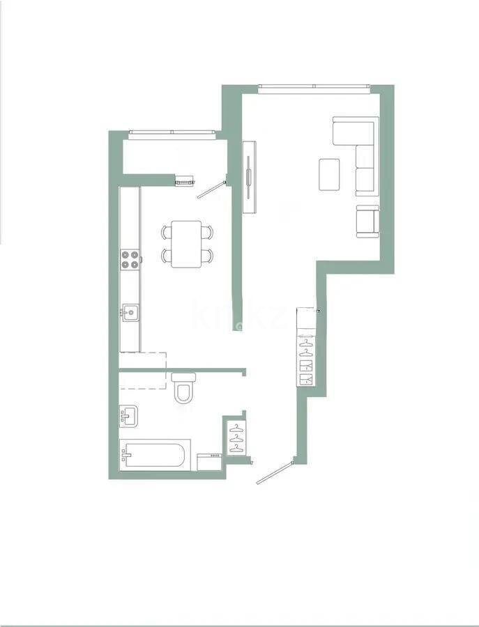 Продажа 1-комнатной квартиры, 39.2 м² в Астане