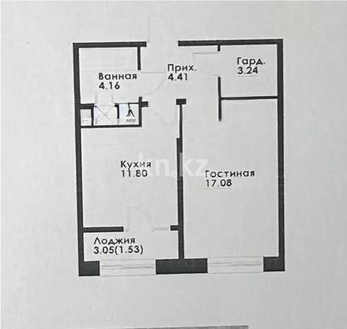 Продажа 1-комнатной квартиры, 42.22 м², ул. Навои, дом  30а/1 в Алматы