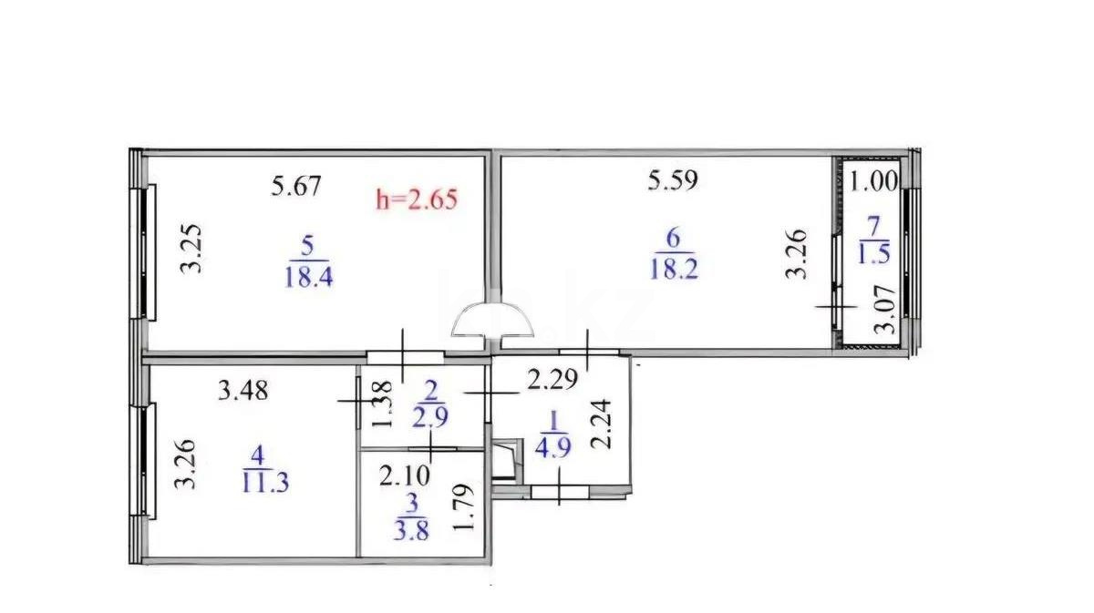 Продажа 2-комнатной квартиры, 61 м² в Астане - фото 4