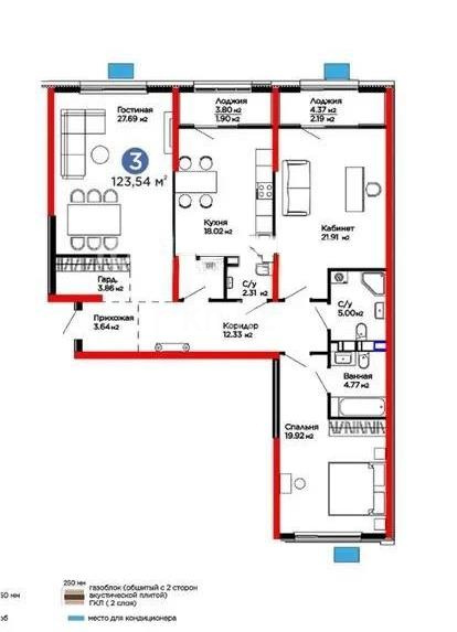 Продажа 3-комнатной квартиры, 123.54 м², пер. Лебедева, дом  1/1 в Алматы