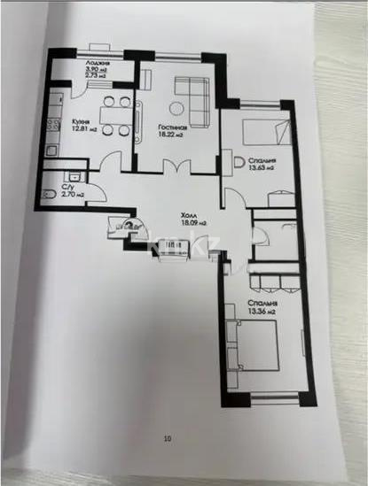 Продажа 3-комнатной квартиры, 85 м² в Астане