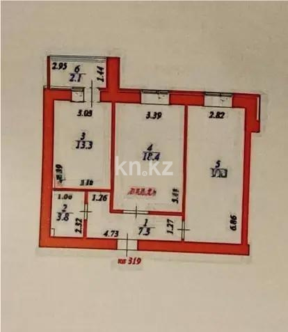 Продажа 2-комнатной квартиры, 64.2 м² в Астане
