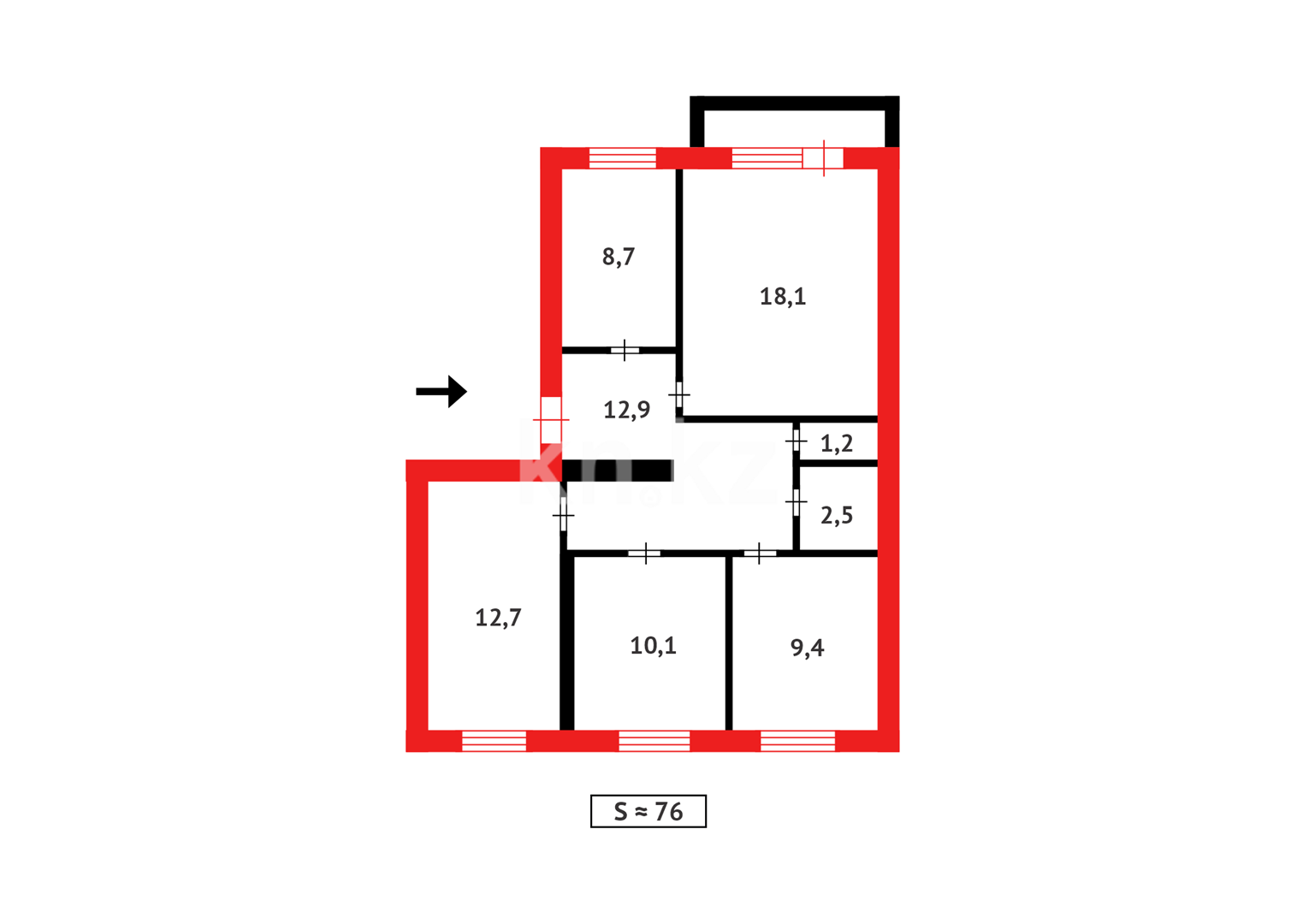 Продажа 4-комнатной квартиры, 76 м² в Астане - фото 15