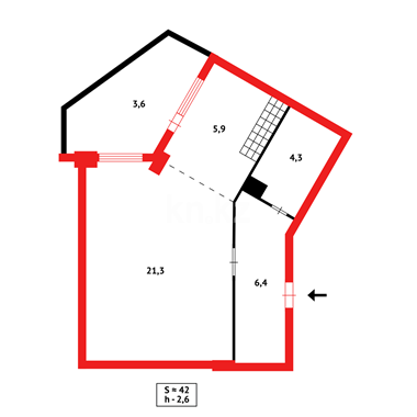 Продажа 1-комнатной квартиры, 42 м², ул. Ашимова, дом  26 в Караганде - фото 15