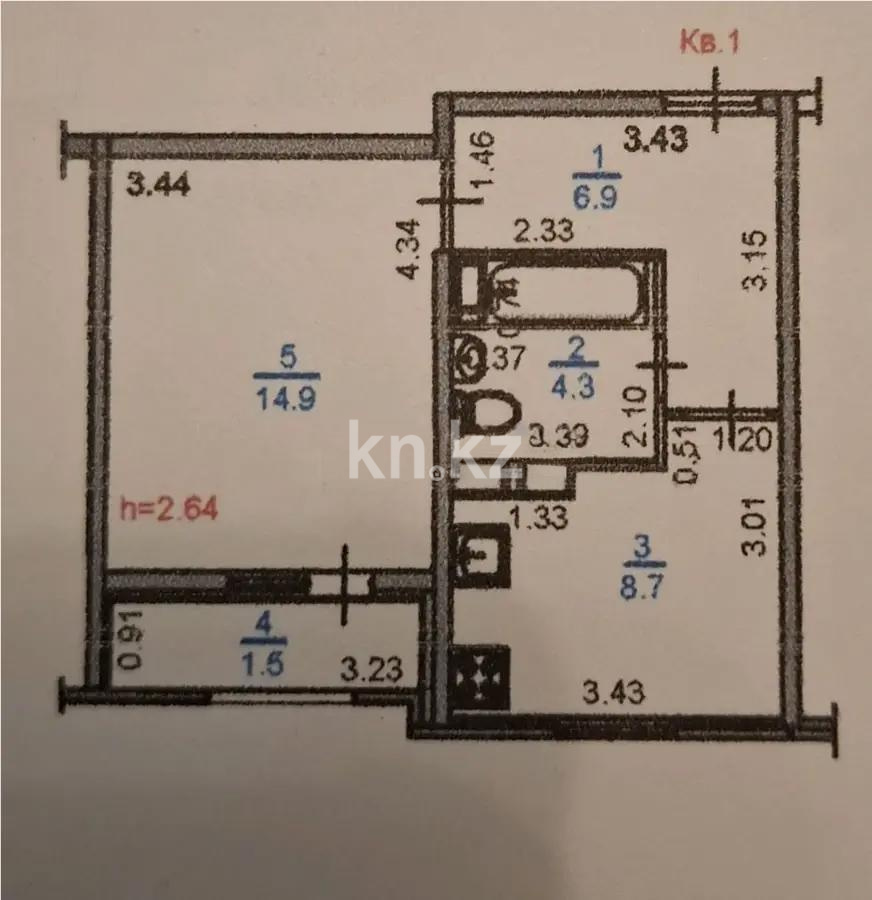 Продажа 1-комнатной квартиры, 36.3 м², ул. Байтерекова, дом  75 в Алматы - фото 6