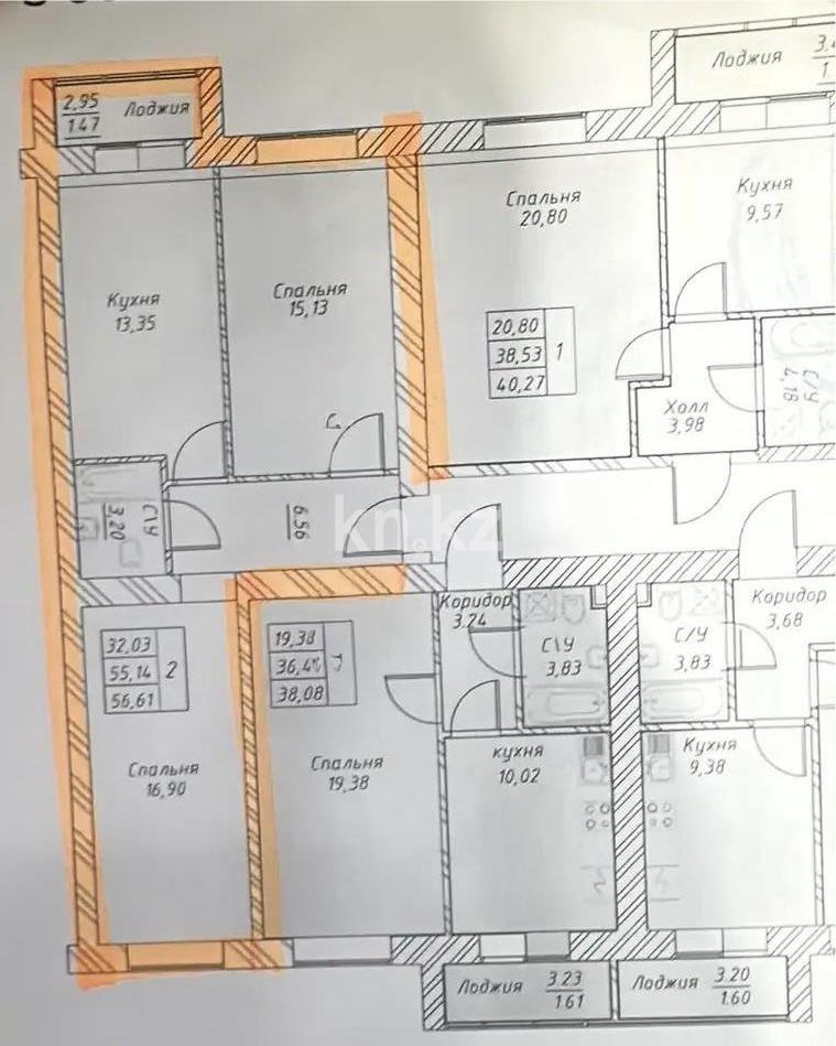 Продажа 2-комнатной квартиры, 56.61 м², ул. Тынышбайулы, дом  6 стр в Астане
