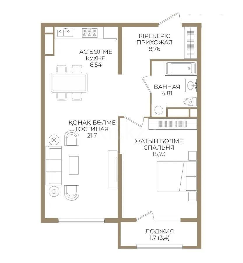 Продажа 2-комнатной квартиры, 60 м², ул. Сатпаева, дом  90а/1 в Алматы