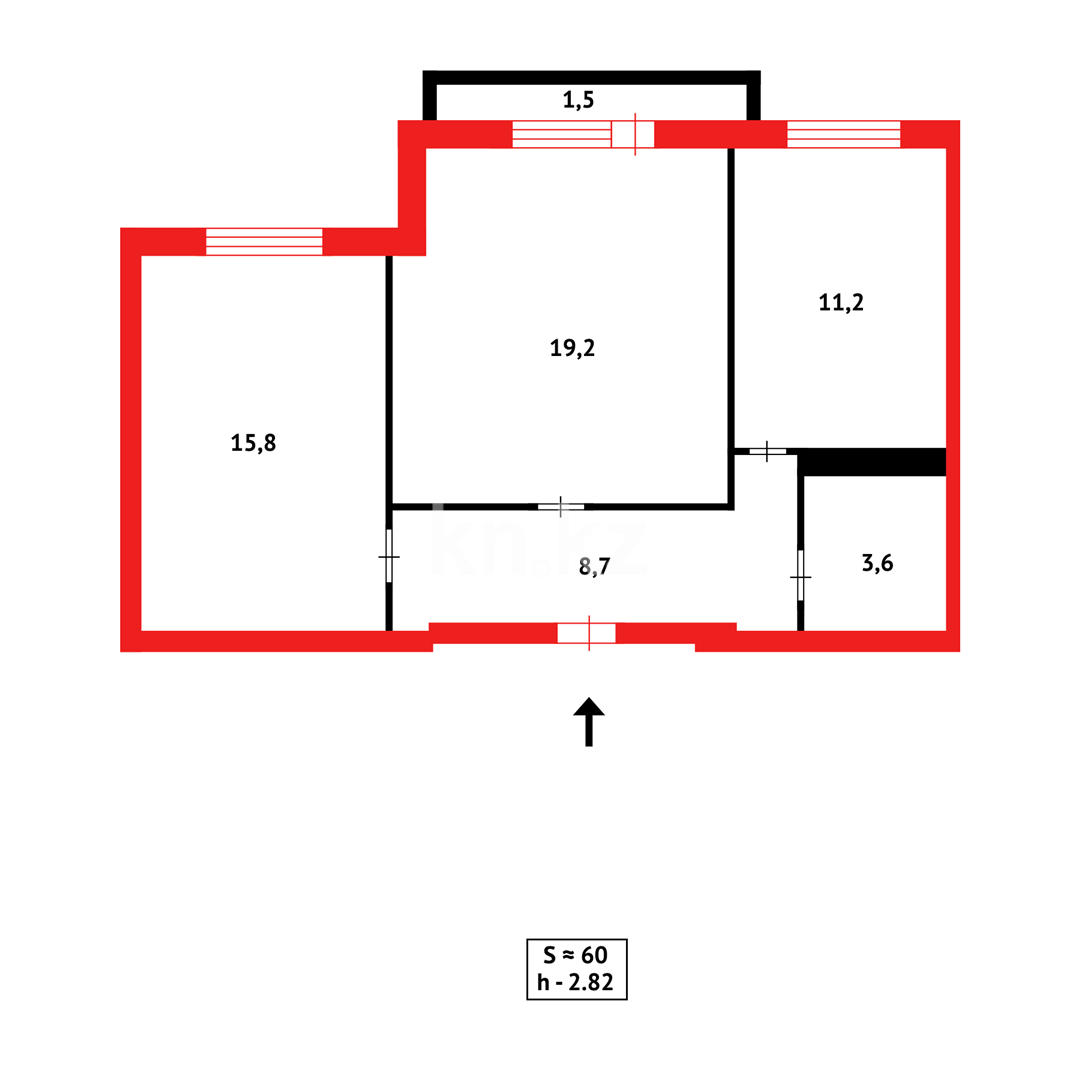 Продажа 2-комнатной квартиры, 60 м², ул. Сарыарка, дом  31 в Караганде - фото 12