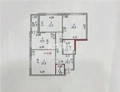 Продажа 3-комнатной квартиры, 92 м² в Астане