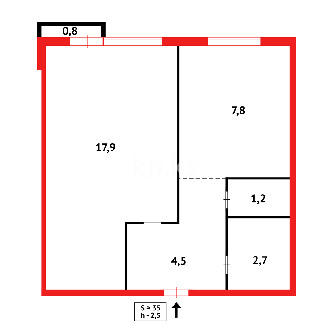 Продажа 1-комнатной квартиры, 35 м², ул. Гапеева в Караганде - фото 8