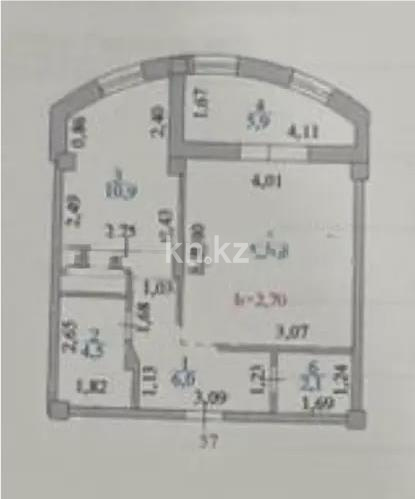 Продажа 2-комнатной квартиры, 48.1 м², пр. Момышулы, дом  25 в Астане - фото 6