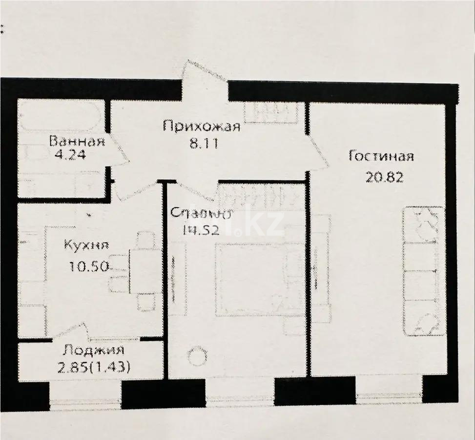 Продажа 2-комнатной квартиры, 60 м² в Астане