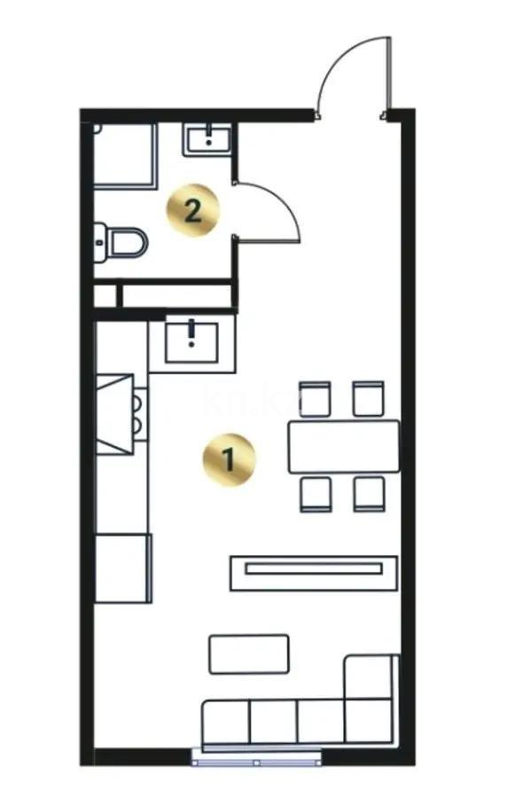 Продажа 1-комнатной квартиры, 36.7 м², ул. Сыбызгы, дом  100 стр в Алматы